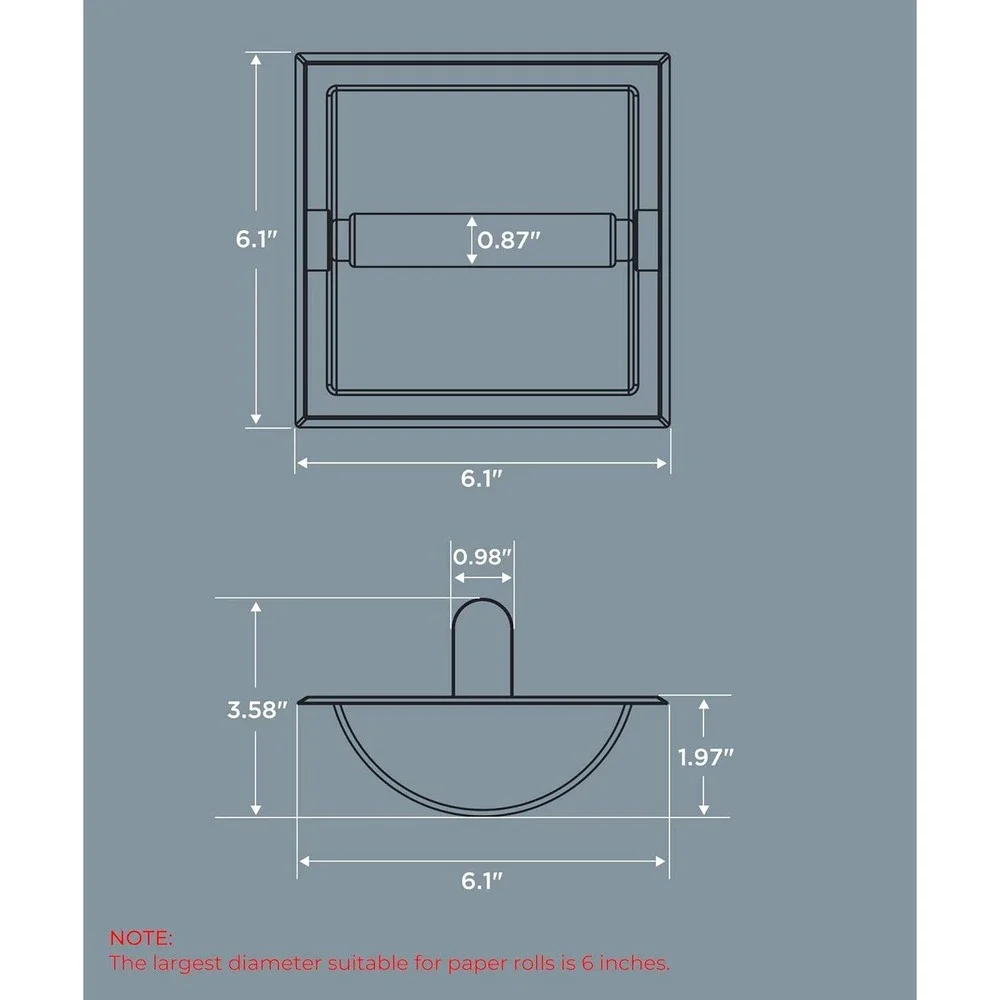 FORIOUS Recessed Toilet‎ Paper Holder WW0204G Brass Finish Wall Mount Gold New
